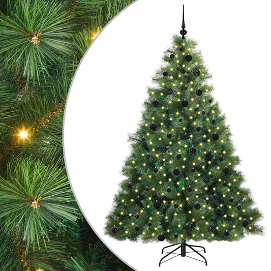Mű karácsonyfa 300 LED-del állvánnyal Zöld 210 cm PE és PVC