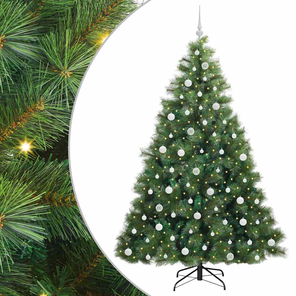 Mű karácsonyfa 300 LED-del állvánnyal Zöld 210 cm PE és PVC