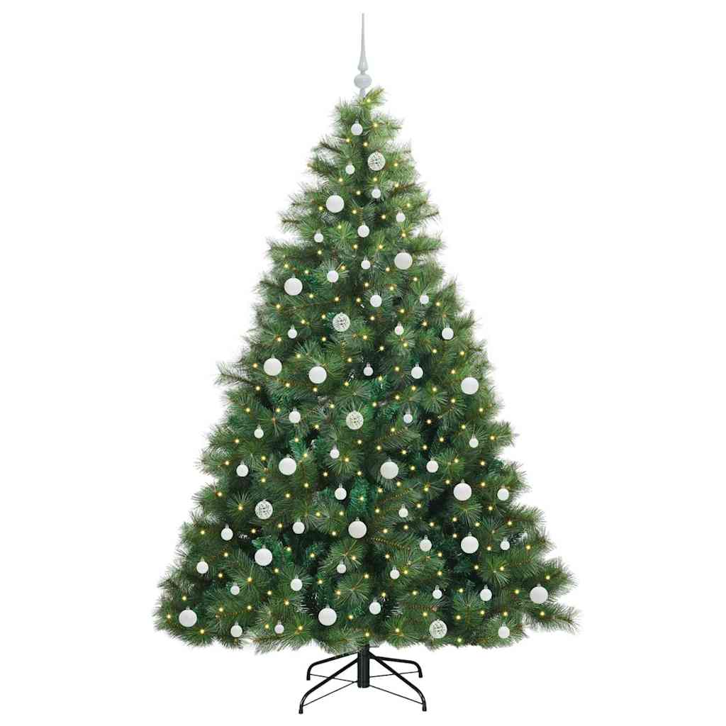 Mű karácsonyfa 300 LED-del állvánnyal Zöld 210 cm PE és PVC
