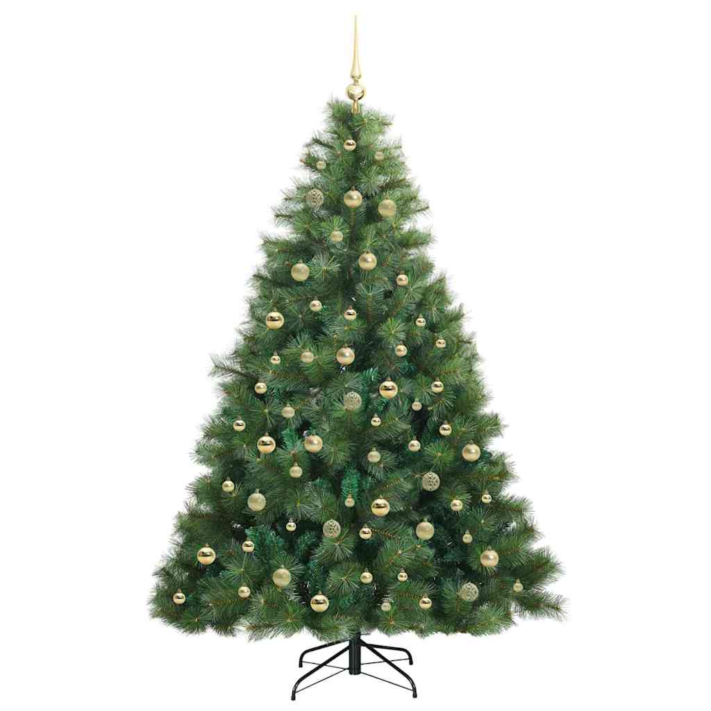 Mű karácsonyfa 300 LED-del állvánnyal Zöld 210 cm PE és PVC