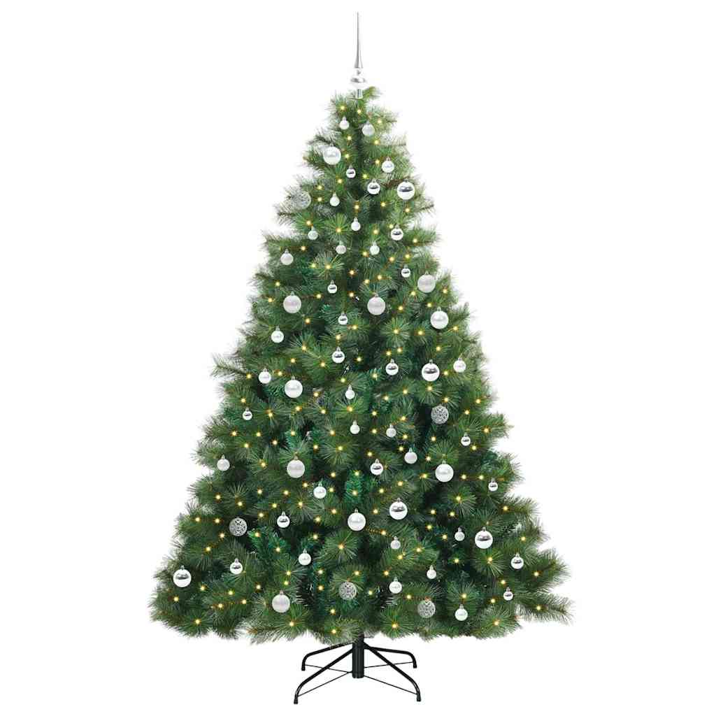 Mű karácsonyfa 300 LED-del állvánnyal Zöld 210 cm PE és PVC