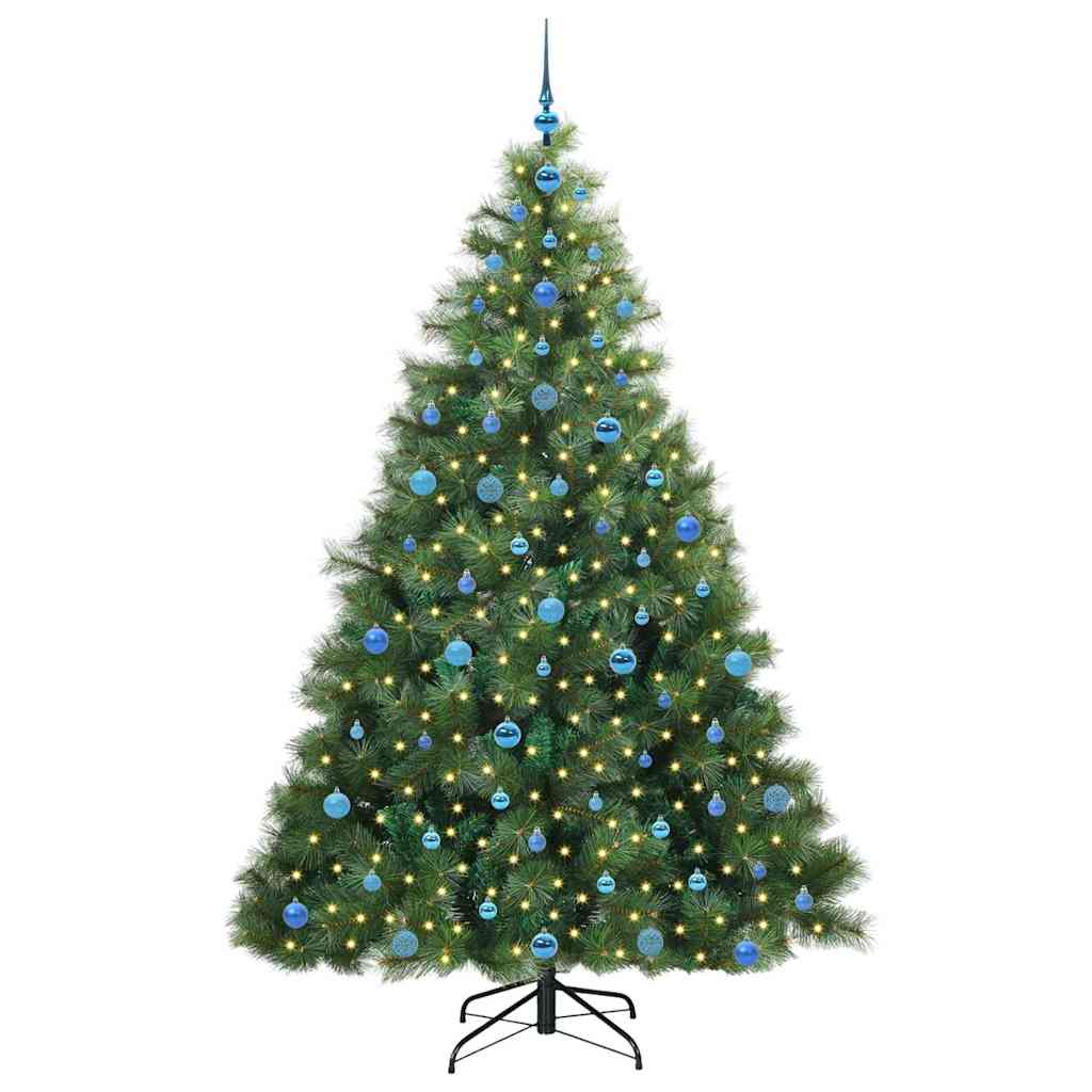 Mű karácsonyfa 300 LED-del állvánnyal Zöld 210 cm PE és PVC