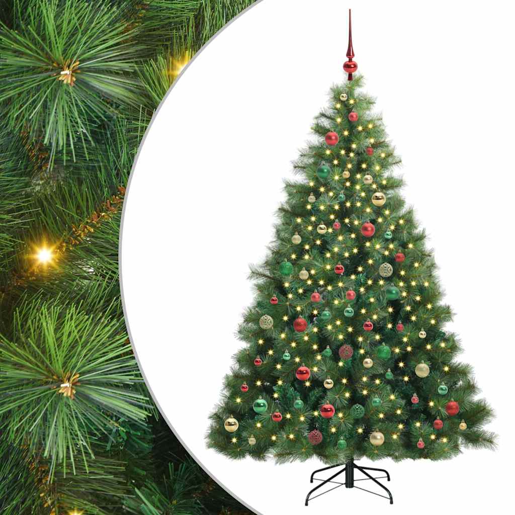 Mű karácsonyfa 300 LED-del állvánnyal Zöld 210 cm PE és PVC