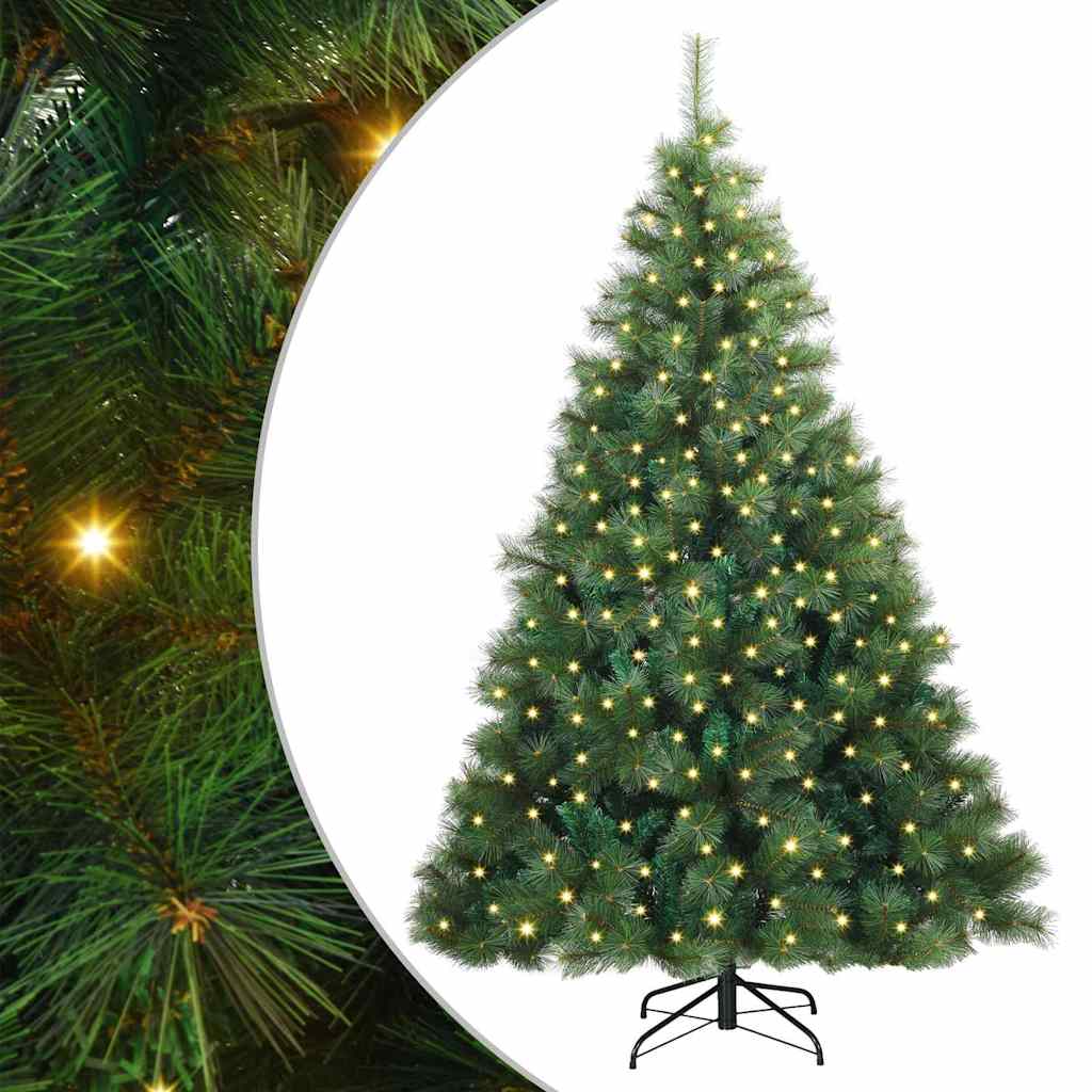Mű karácsonyfa 300 LED-del állvánnyal Zöld 240 cm PE és PVC
