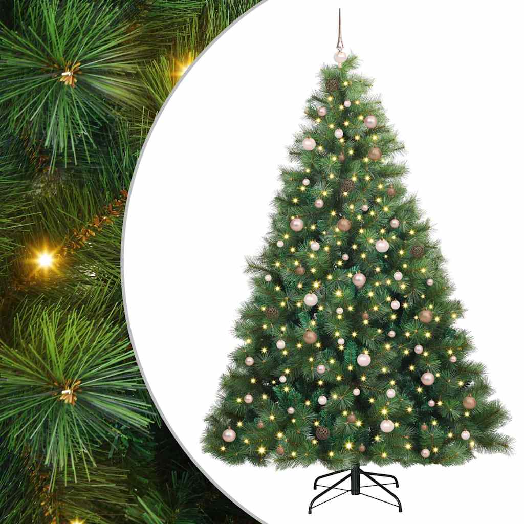 Mű karácsonyfa 300 LED-del állvánnyal Zöld 240 cm PE és PVC