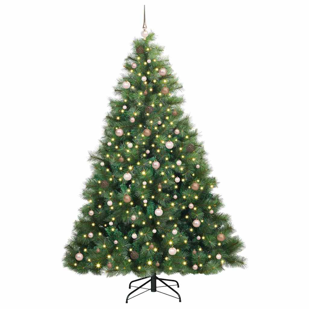 Mű karácsonyfa 300 LED-del állvánnyal Zöld 240 cm PE és PVC