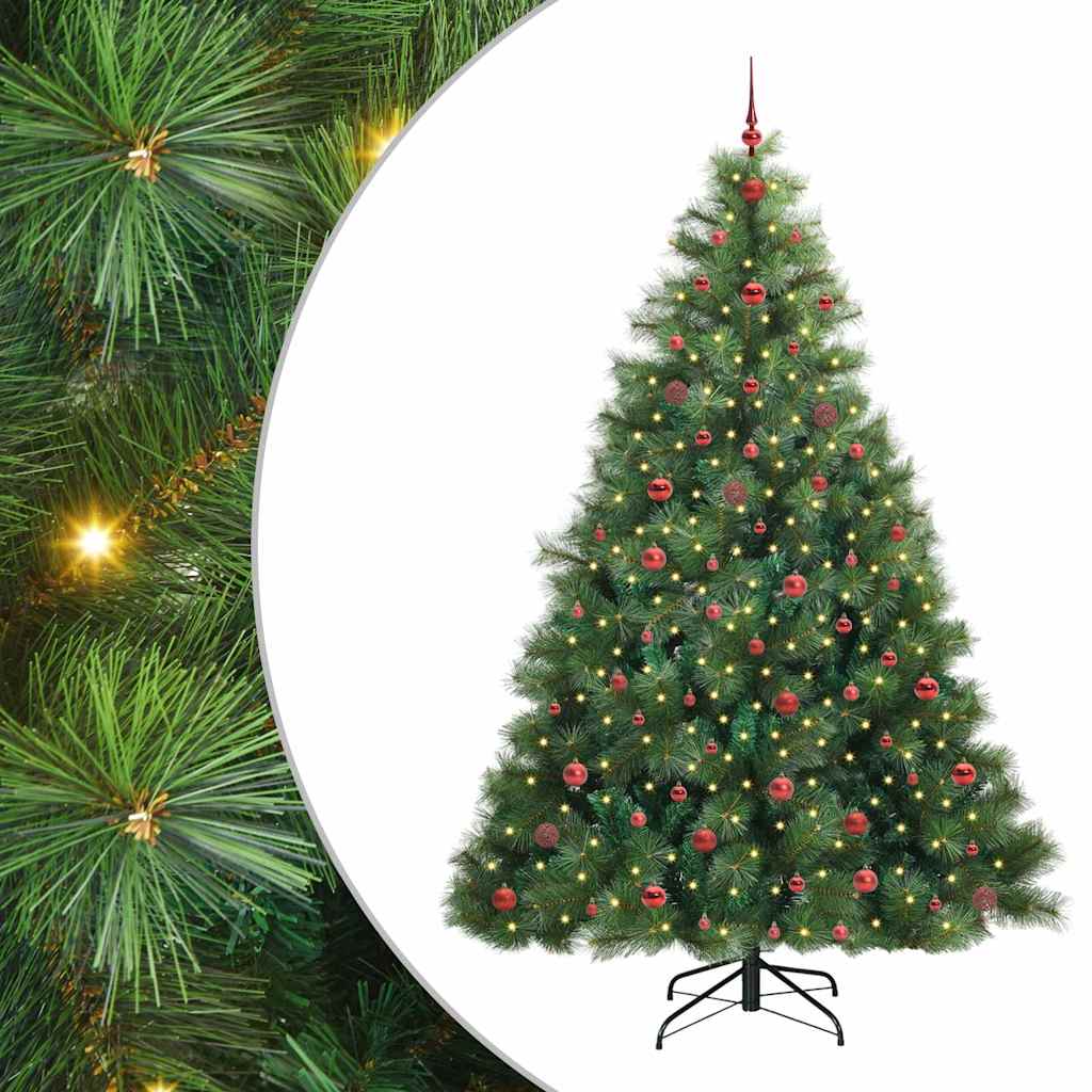 Mű karácsonyfa 300 LED-del állvánnyal Zöld 240 cm PE és PVC