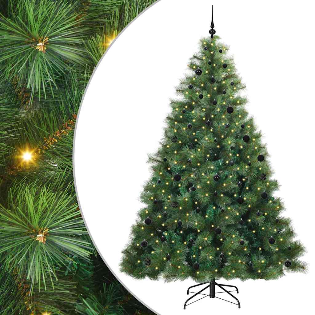 Mű karácsonyfa 300 LED-del állvánnyal Zöld 240 cm PE és PVC