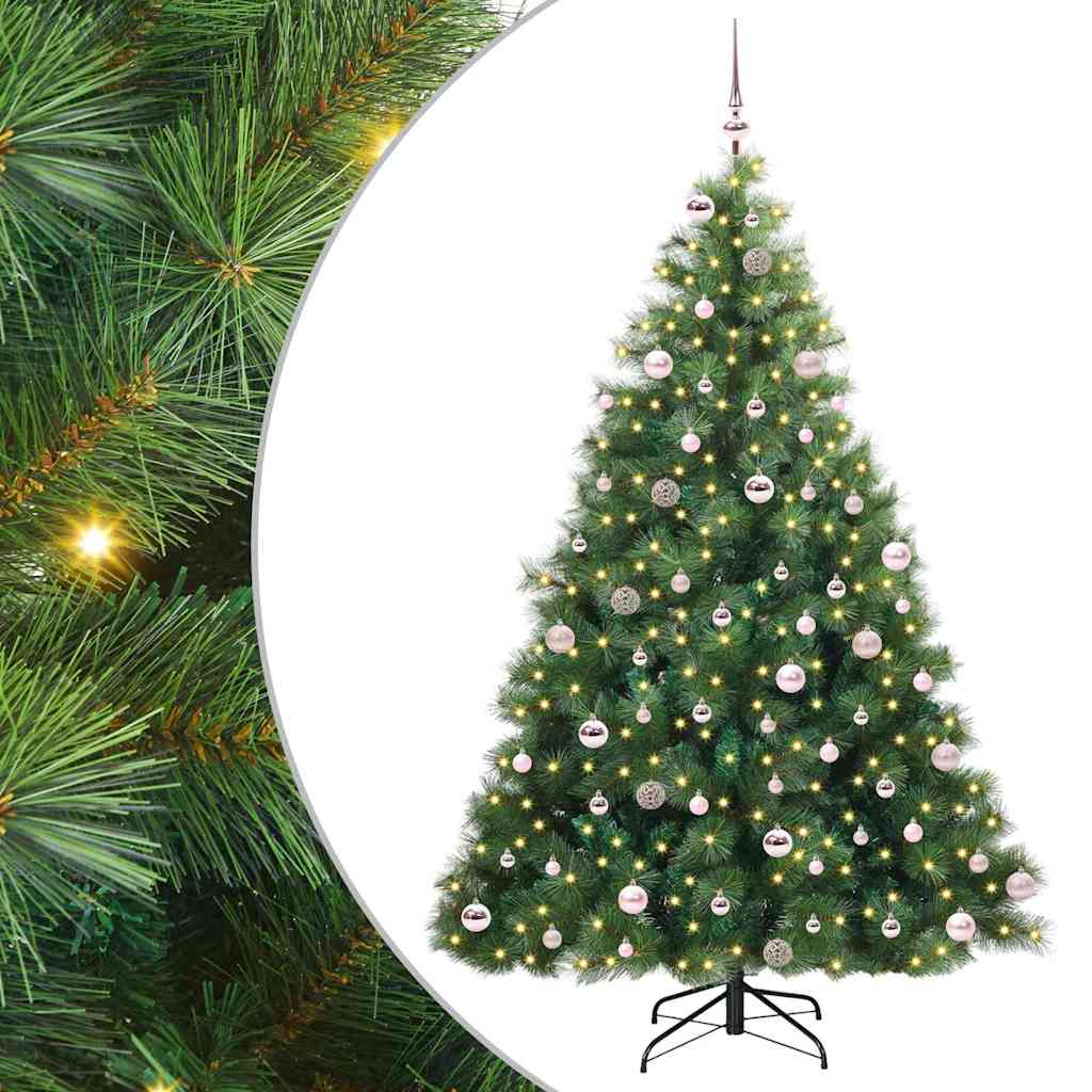 Mű karácsonyfa 300 LED-del állvánnyal Zöld 240 cm PE és PVC