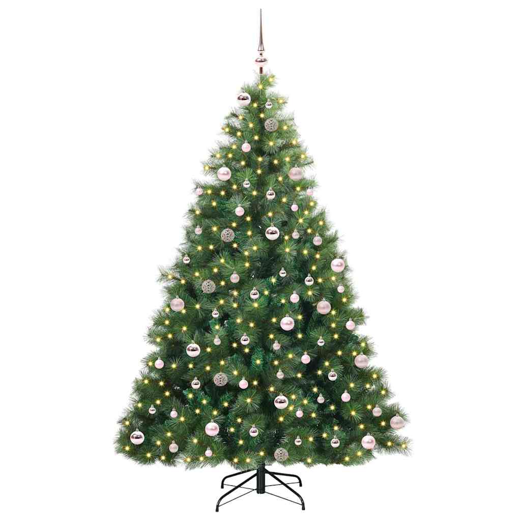 Mű karácsonyfa 300 LED-del állvánnyal Zöld 240 cm PE és PVC