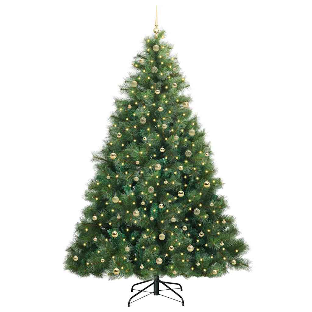 Mű karácsonyfa 300 LED-del állvánnyal Zöld 240 cm PE és PVC