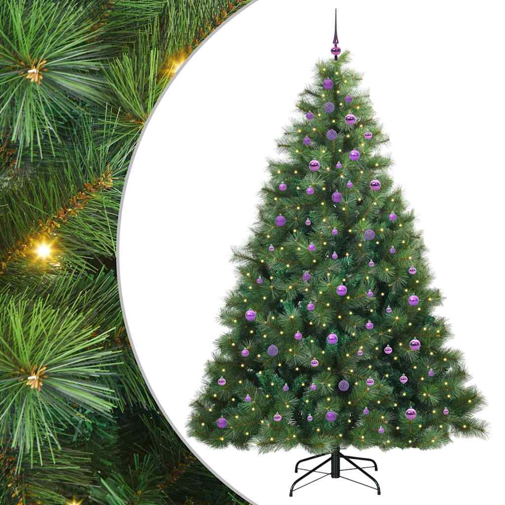 Mű karácsonyfa 300 LED-del állvánnyal Zöld 240 cm PE és PVC