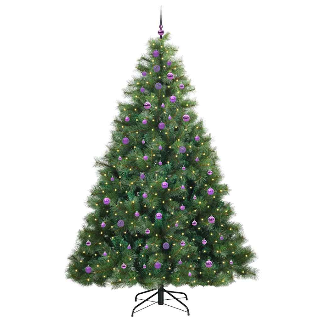 Mű karácsonyfa 300 LED-del állvánnyal Zöld 240 cm PE és PVC