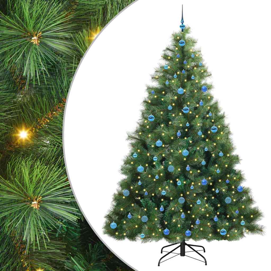Mű karácsonyfa 300 LED-del állvánnyal Zöld 240 cm PE és PVC