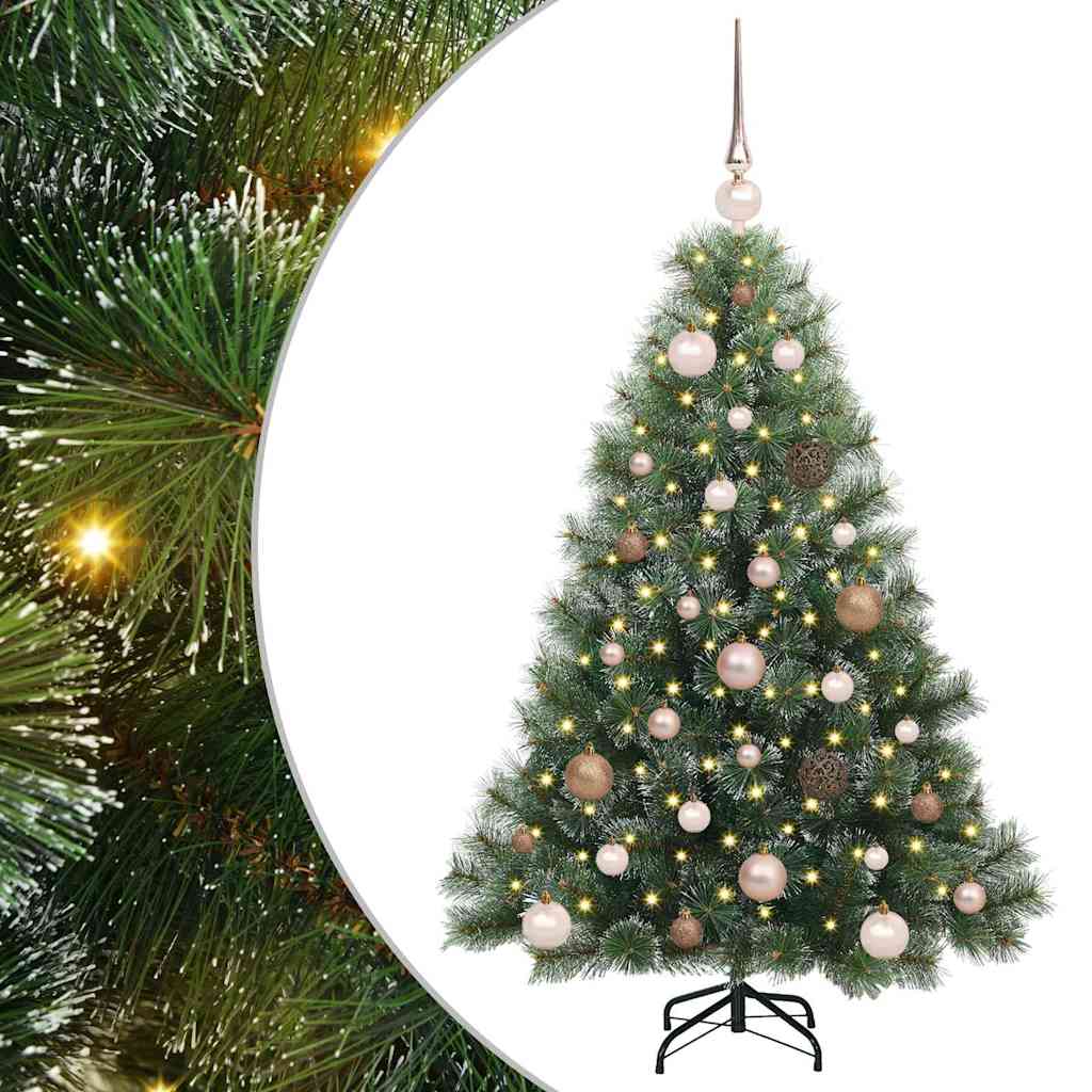 Mű karácsonyfa 150 LED-del állvánnyal Zöld 120 cm PE és PVC