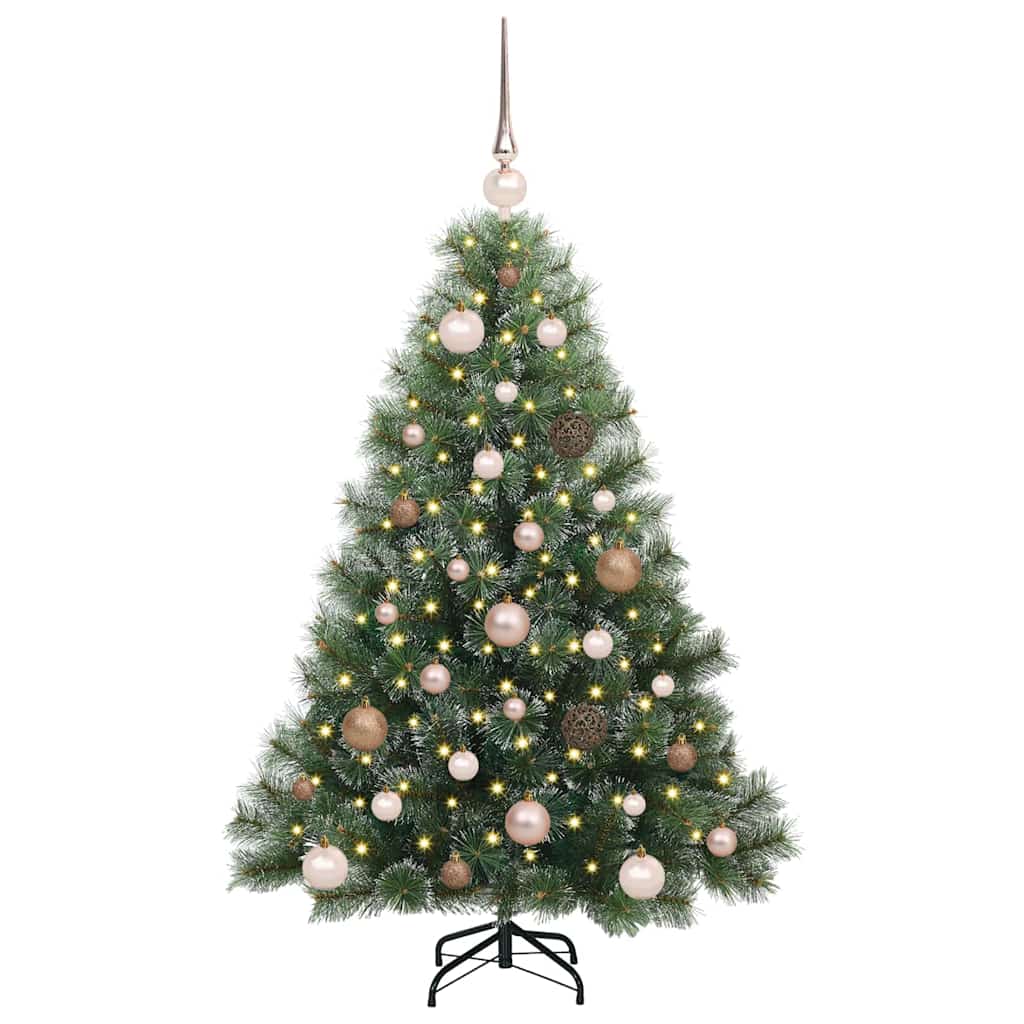 Mű karácsonyfa 150 LED-del állvánnyal Zöld 120 cm PE és PVC