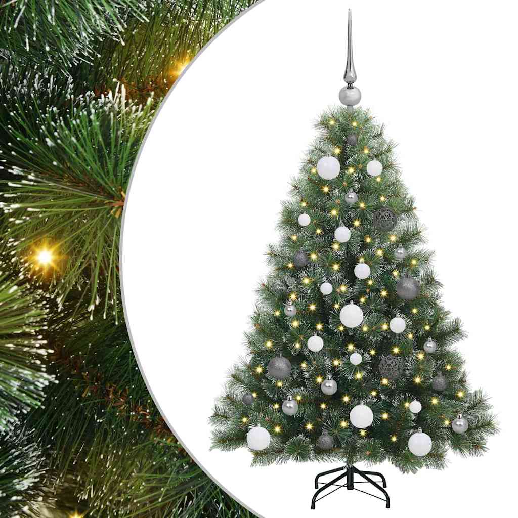 Mű karácsonyfa 150 LED-del állvánnyal Zöld 120 cm PE és PVC