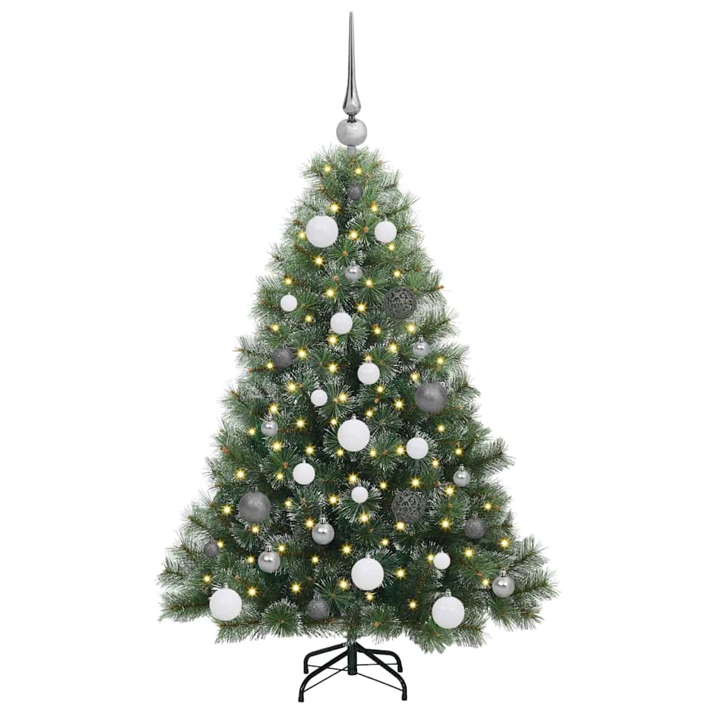 Mű karácsonyfa 150 LED-del állvánnyal Zöld 120 cm PE és PVC