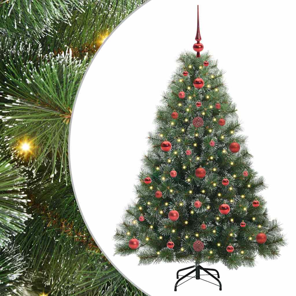 Mű karácsonyfa 150 LED-del állvánnyal Zöld 120 cm PE és PVC