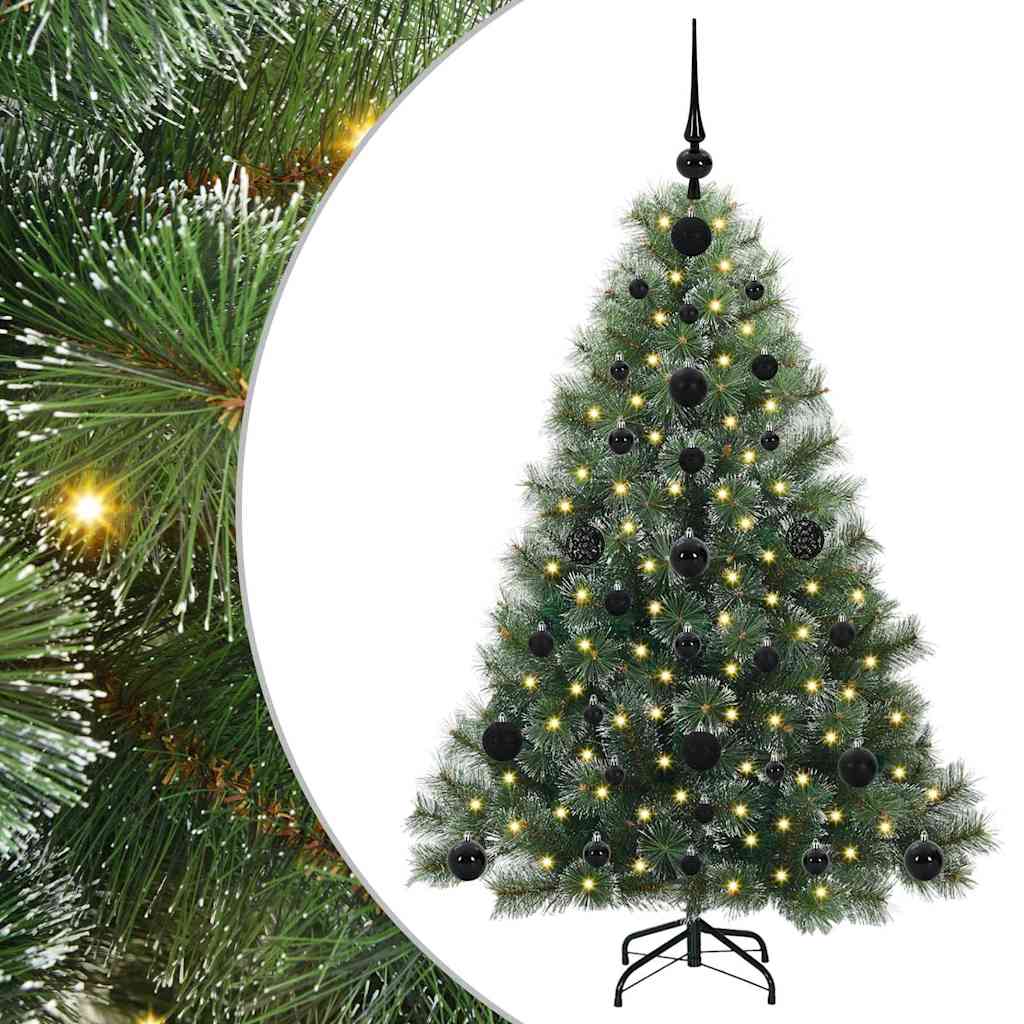 Mű karácsonyfa 150 LED-del állvánnyal Zöld 120 cm PE és PVC