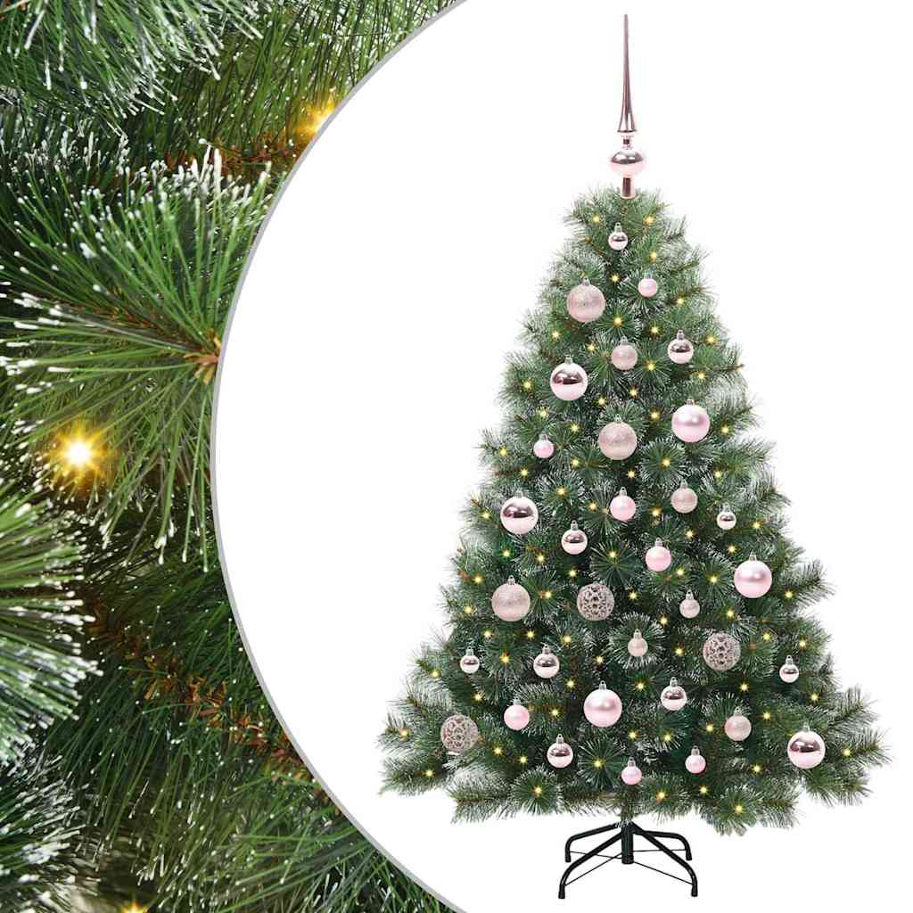 Mű karácsonyfa 150 LED-del állvánnyal Zöld 120 cm PE és PVC
