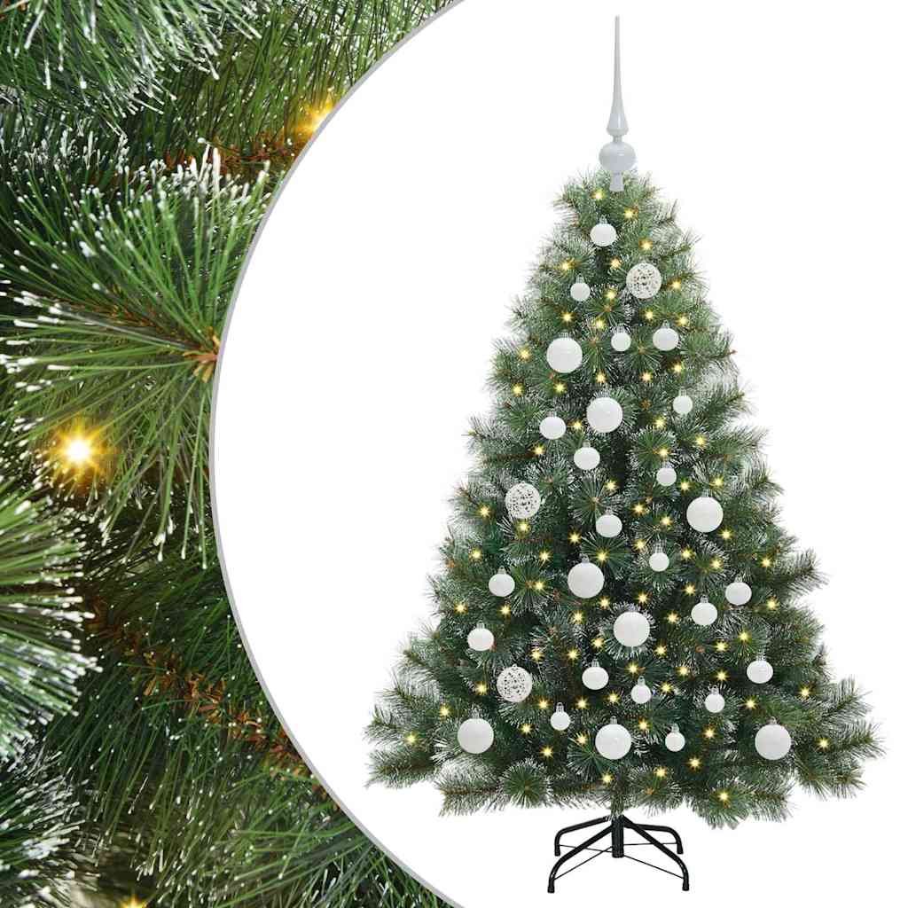 Mű karácsonyfa 150 LED-del állvánnyal Zöld 120 cm PE és PVC