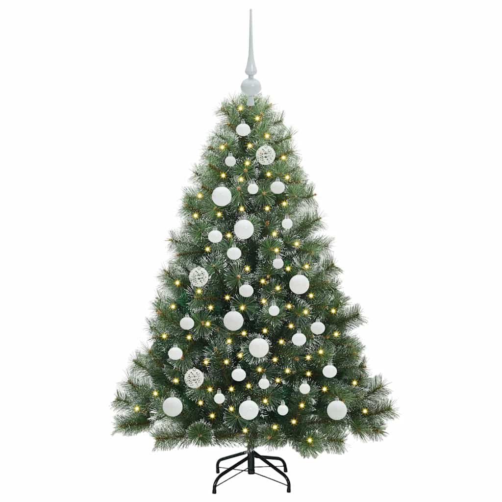 Mű karácsonyfa 150 LED-del állvánnyal Zöld 120 cm PE és PVC