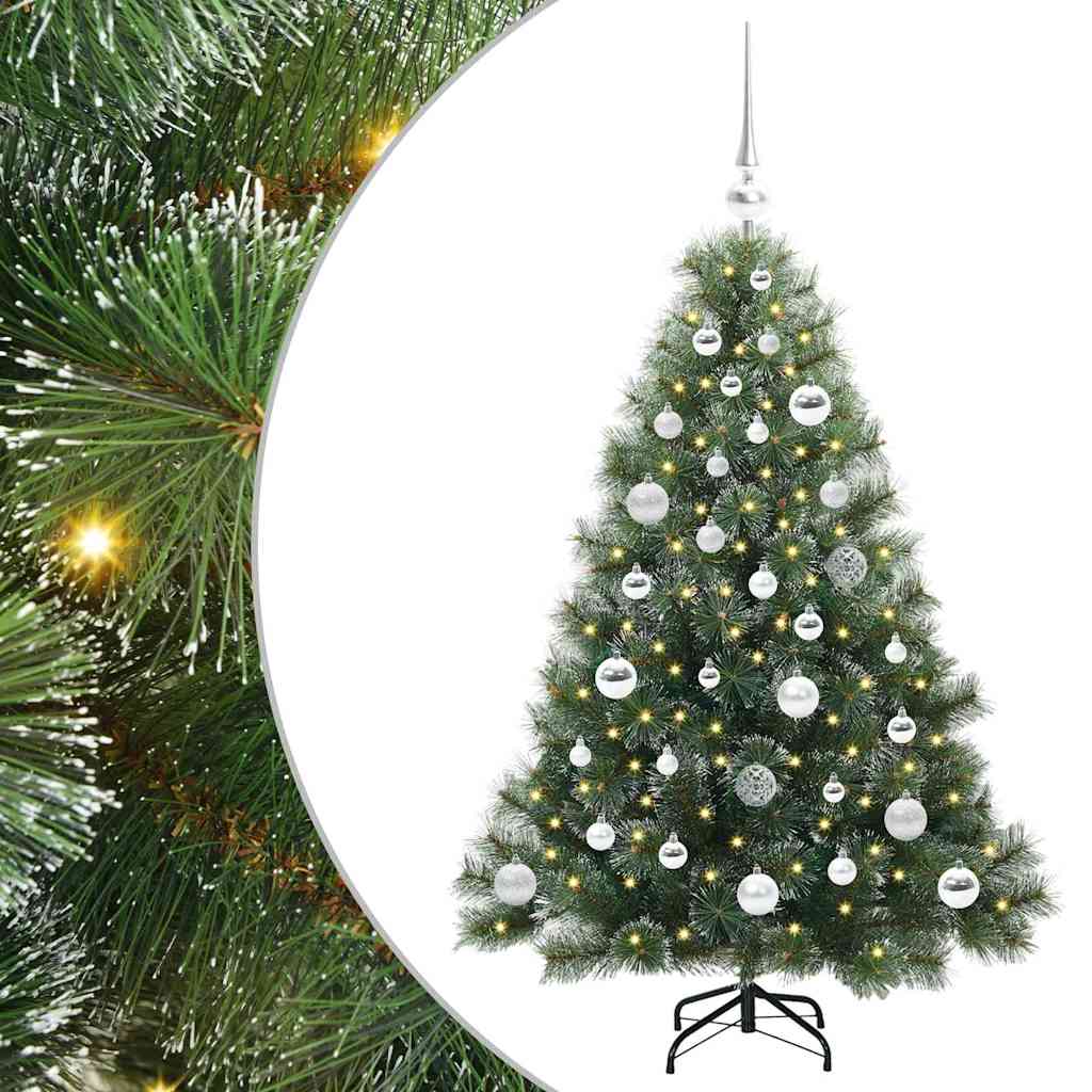 Mű karácsonyfa 150 LED-del állvánnyal Zöld 120 cm PE és PVC