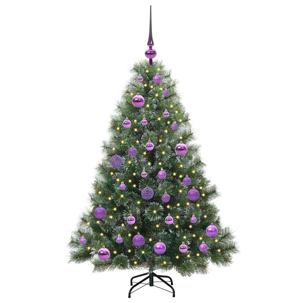 Mű karácsonyfa 150 LED-del állvánnyal Zöld 120 cm PE és PVC