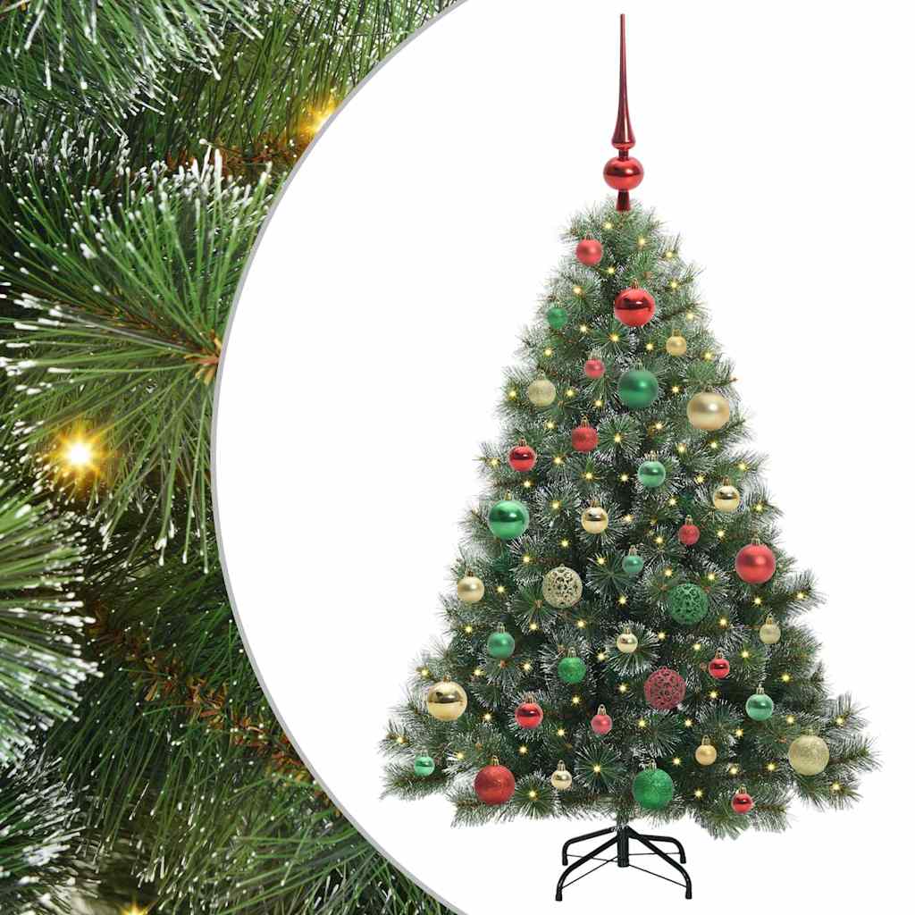 Mű karácsonyfa 150 LED-del állvánnyal Zöld 120 cm PE és PVC
