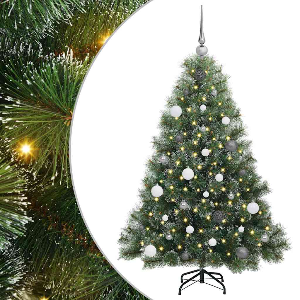Mű karácsonyfa 150 LED-del állvánnyal Zöld 150 cm PE és PVC