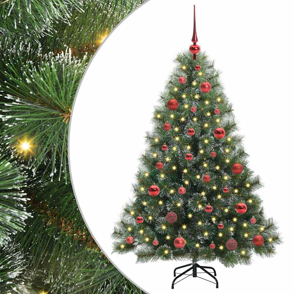 Mű karácsonyfa 150 LED-del állvánnyal Zöld 150 cm PE és PVC