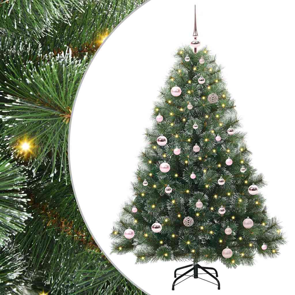 Mű karácsonyfa 150 LED-del állvánnyal Zöld 150 cm PE és PVC