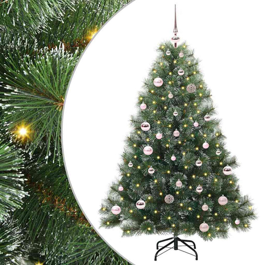 Mű karácsonyfa 150 LED-del állvánnyal Zöld 150 cm PE és PVC