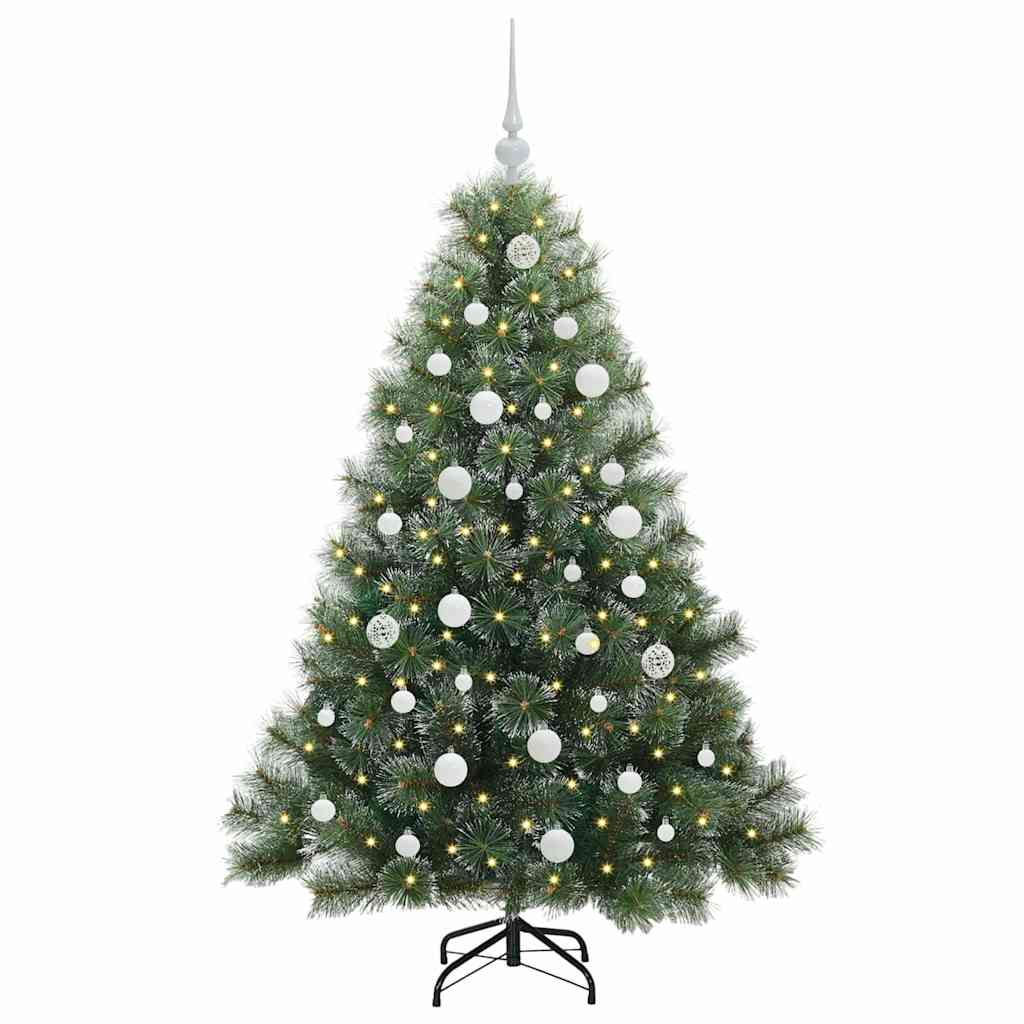 Mű karácsonyfa 150 LED-del állvánnyal Zöld 150 cm PE és PVC