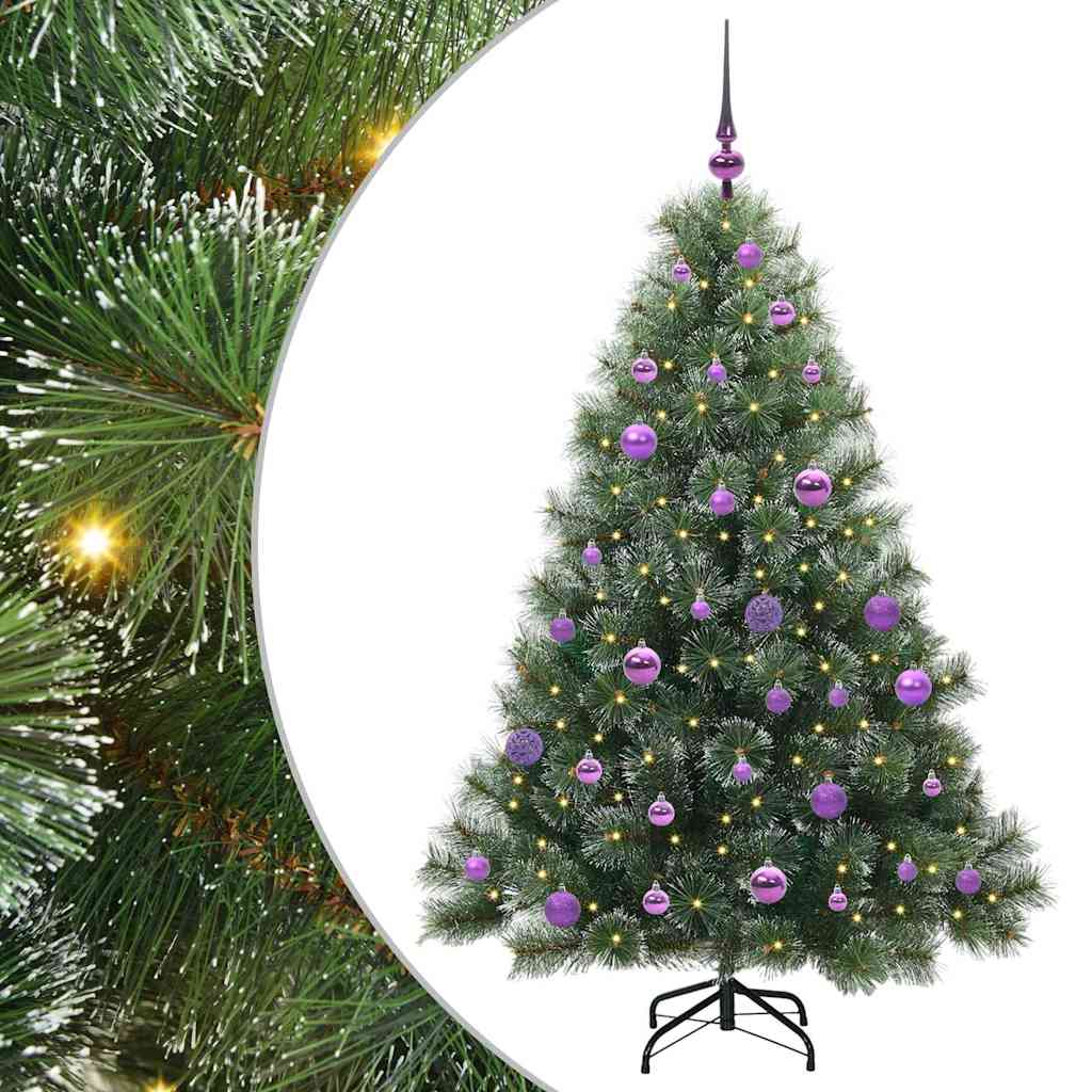 Mű karácsonyfa 150 LED-del állvánnyal Zöld 150 cm PE és PVC