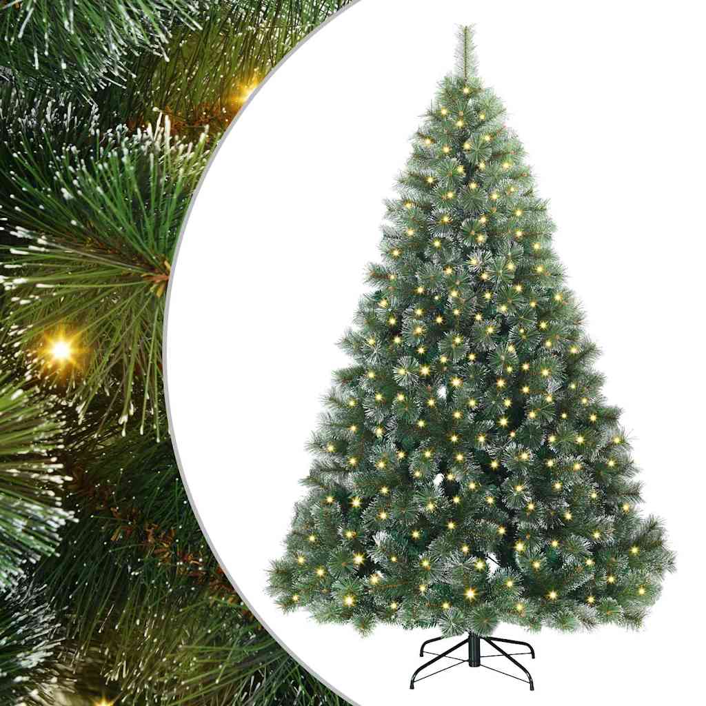 Mű karácsonyfa 300 LED-del állvánnyal Zöld 180 cm PE és PVC