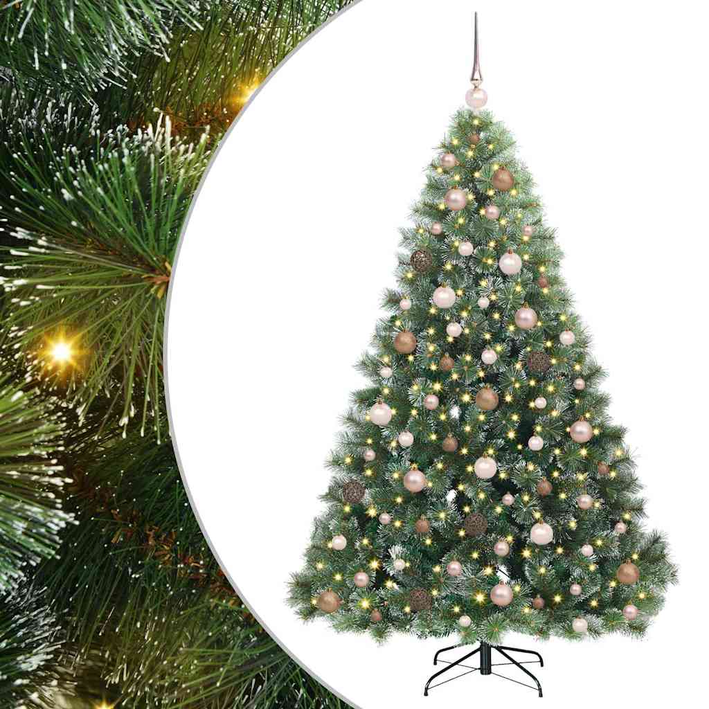 Mű karácsonyfa 300 LED-del állvánnyal Zöld 180 cm PE és PVC
