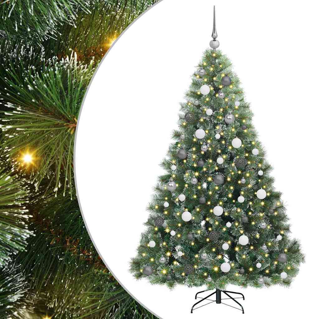 Mű karácsonyfa 300 LED-del állvánnyal Zöld 180 cm PE és PVC