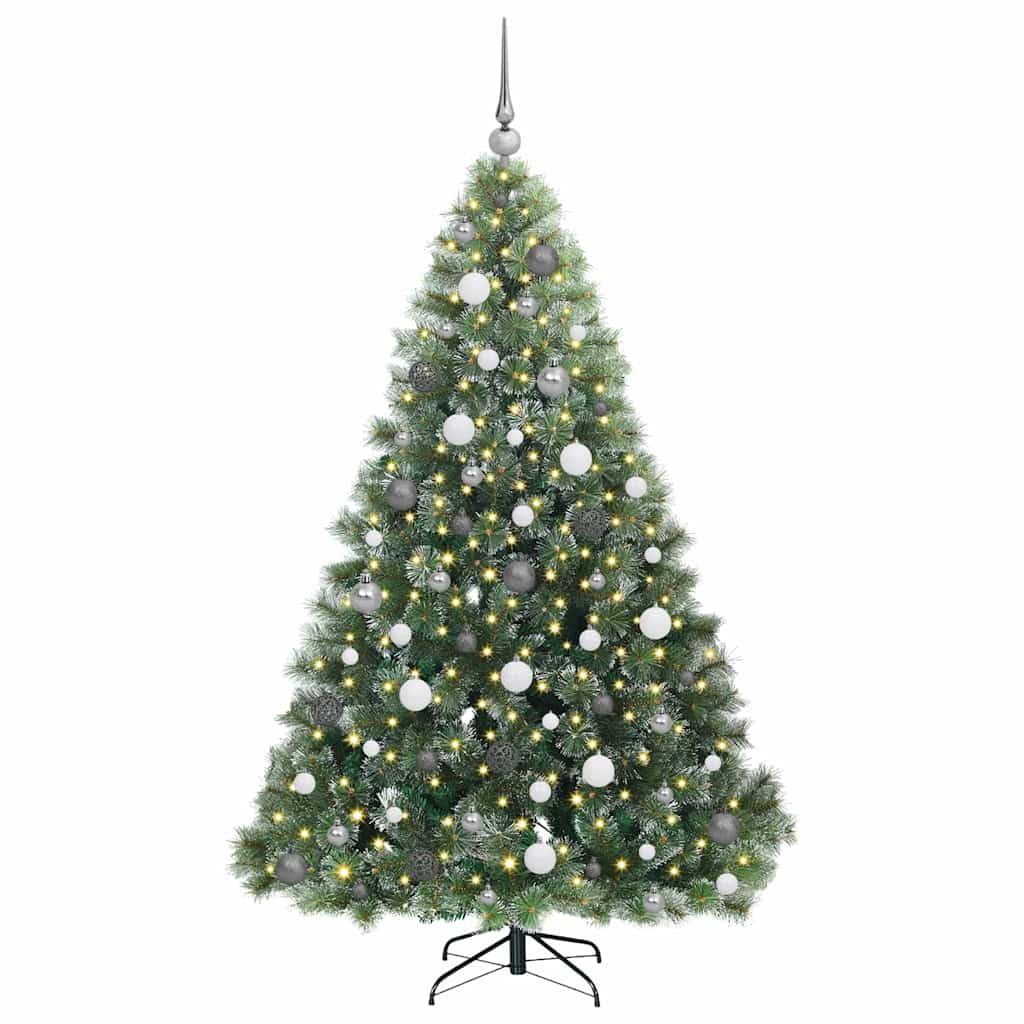Mű karácsonyfa 300 LED-del állvánnyal Zöld 180 cm PE és PVC