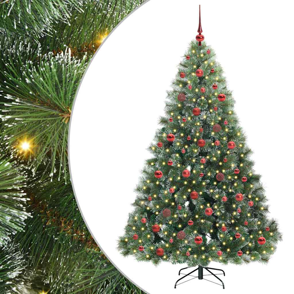 Mű karácsonyfa 300 LED-del állvánnyal Zöld 180 cm PE és PVC