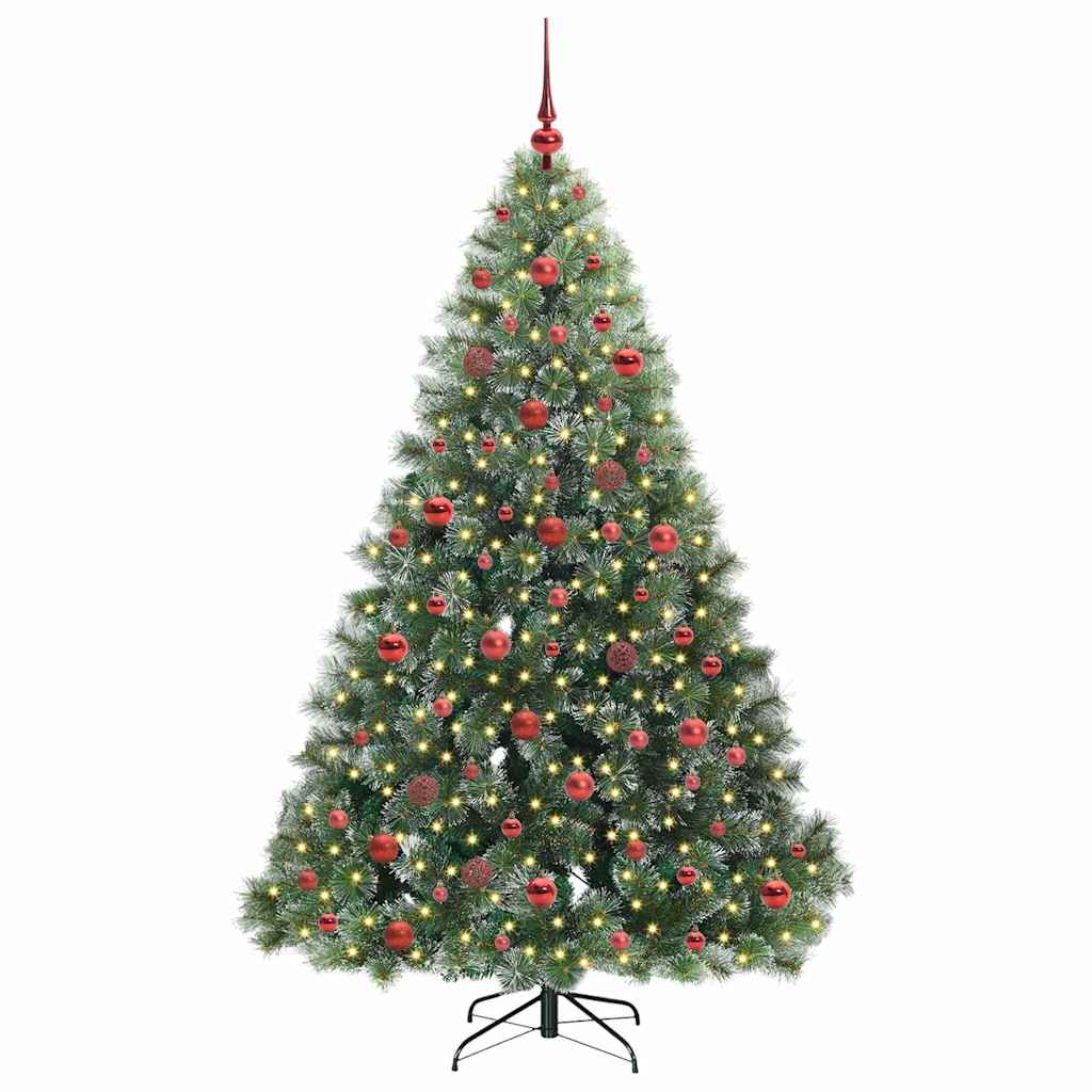 Mű karácsonyfa 300 LED-del állvánnyal Zöld 180 cm PE és PVC