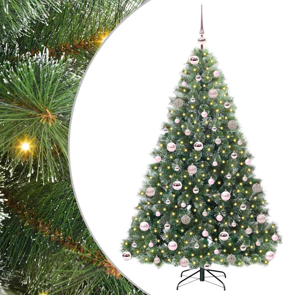 Mű karácsonyfa 300 LED-del állvánnyal Zöld 180 cm PE és PVC
