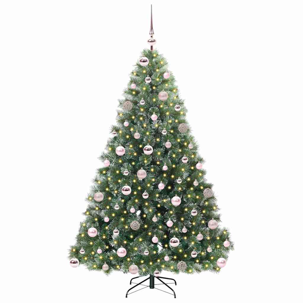 Mű karácsonyfa 300 LED-del állvánnyal Zöld 180 cm PE és PVC
