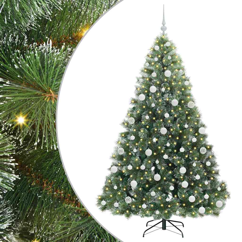 Mű karácsonyfa 300 LED-del állvánnyal Zöld 180 cm PE és PVC