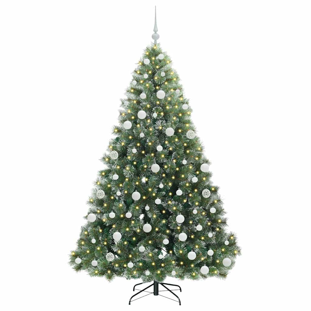 Mű karácsonyfa 300 LED-del állvánnyal Zöld 180 cm PE és PVC