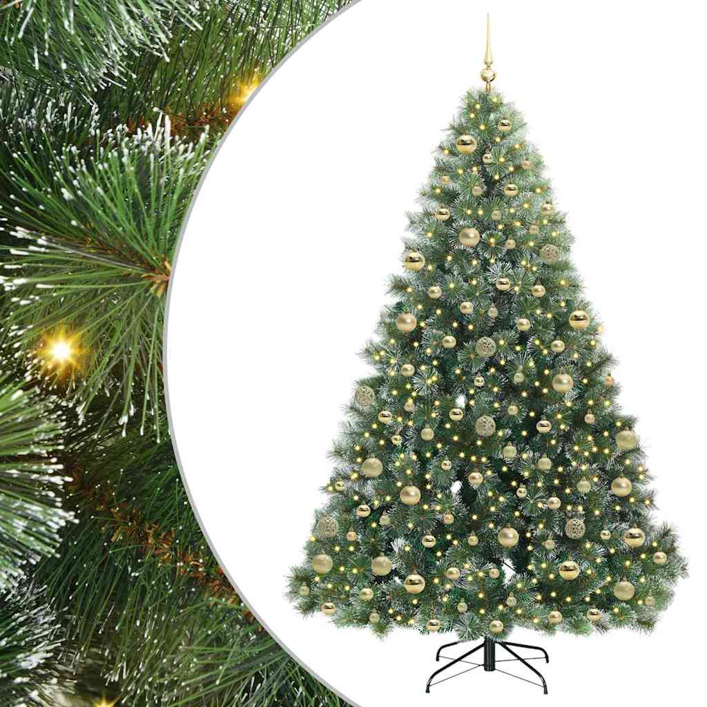 Mű karácsonyfa 300 LED-del állvánnyal Zöld 180 cm PE és PVC