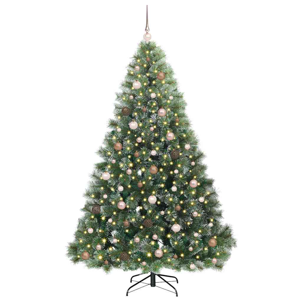 Mű karácsonyfa 300 LED-del állvánnyal Zöld 210 cm PE és PVC