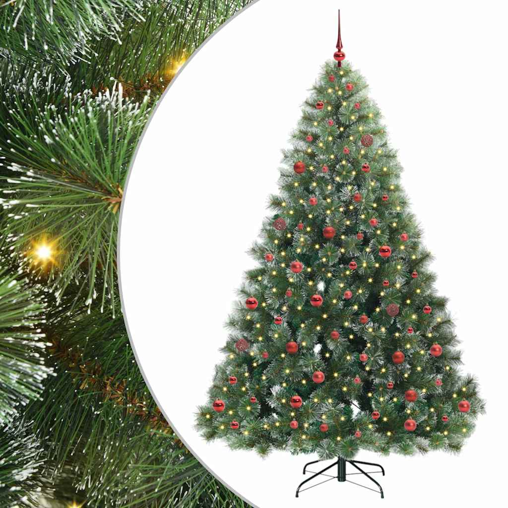 Mű karácsonyfa 300 LED-del állvánnyal Zöld 210 cm PE és PVC