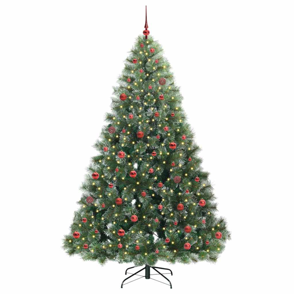 Mű karácsonyfa 300 LED-del állvánnyal Zöld 210 cm PE és PVC